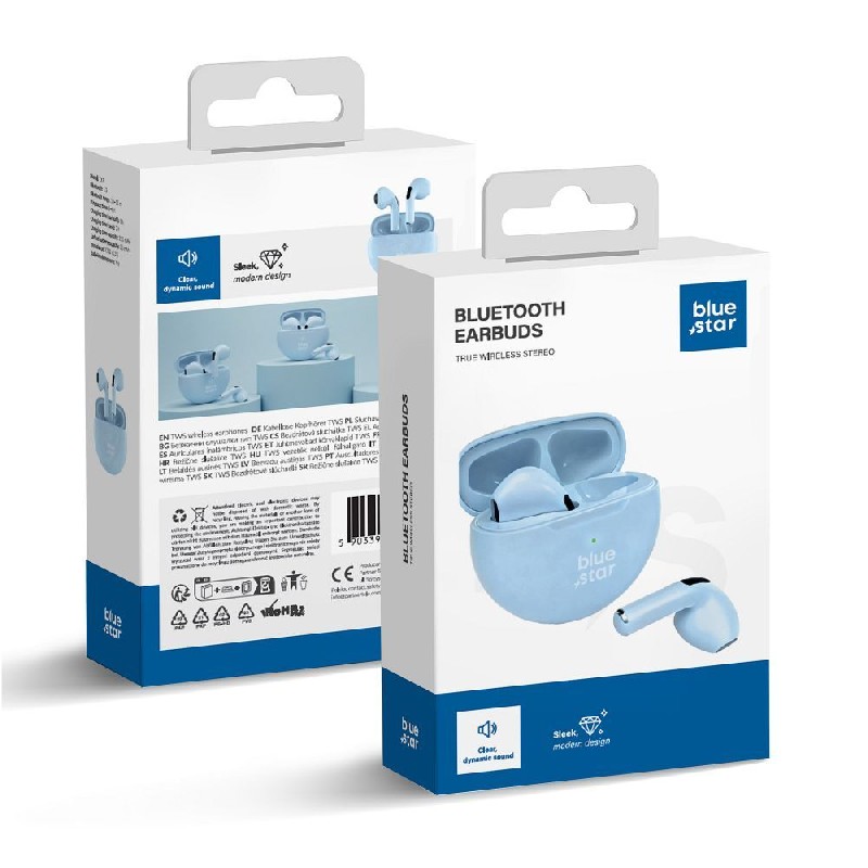 Belaidė laisvų rankų įranga Blue Star (TX3) TWS mėlyna