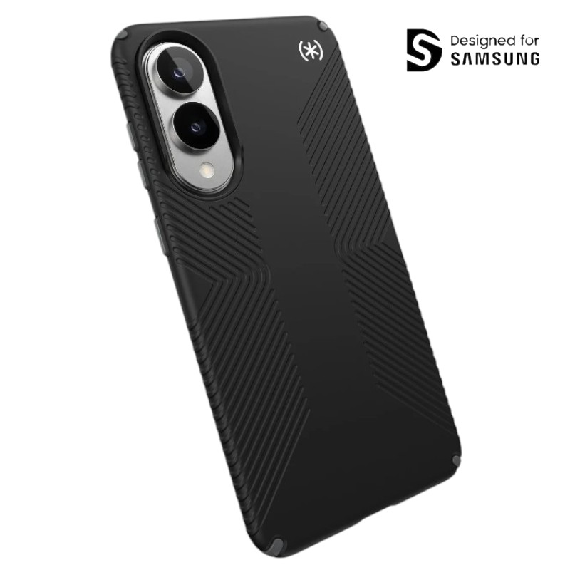 Speck Presidio2 Grip Magnet - Samsung Galaxy S25 Edge MagSafe dėklas (juodas/Slate pilkas/baltas)