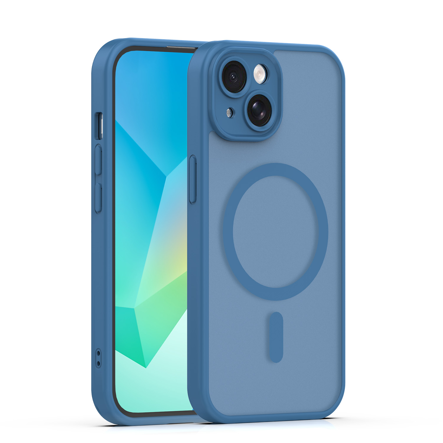 Mag Matt dėklas iPhone 13 6,1" tamsiai mėlynas