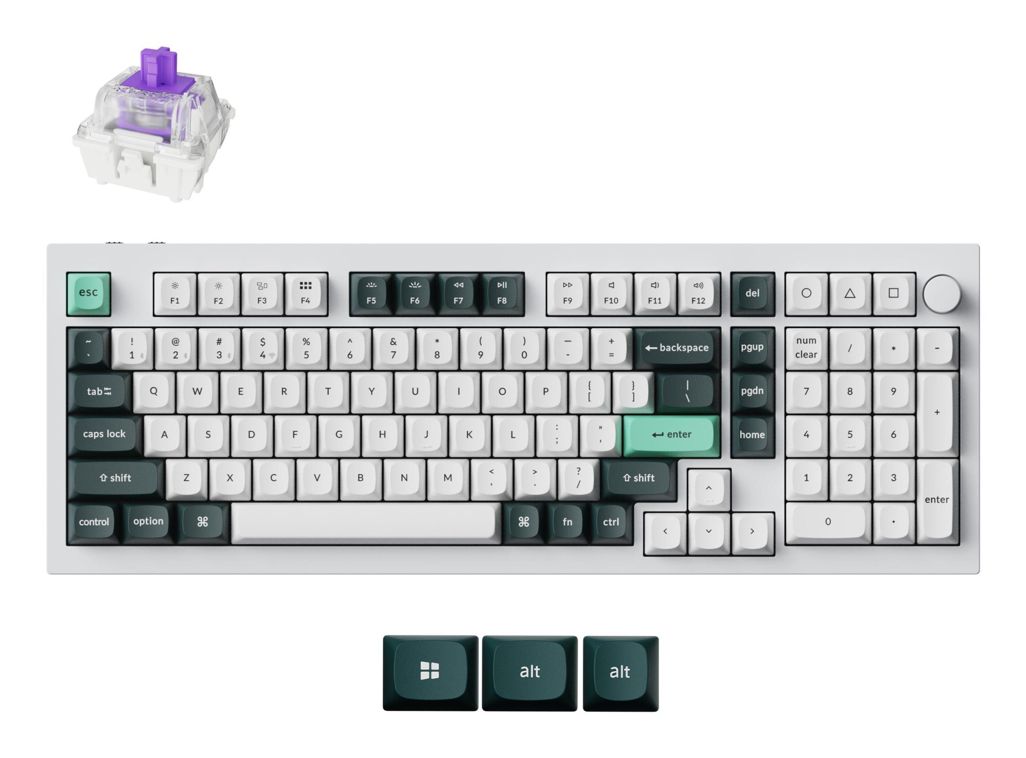Belaidė klaviatūra KEYCHRON Q5 HE RGB Shell White Q5H-P1