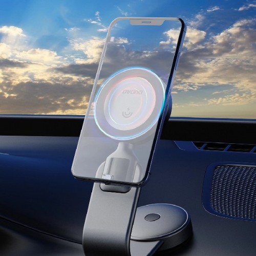 Automobilinis laikiklis Dudao "F21 Pro" Juodas (15W / Magsafe suderinamas) (magnetinis / lipnus pagrindas)