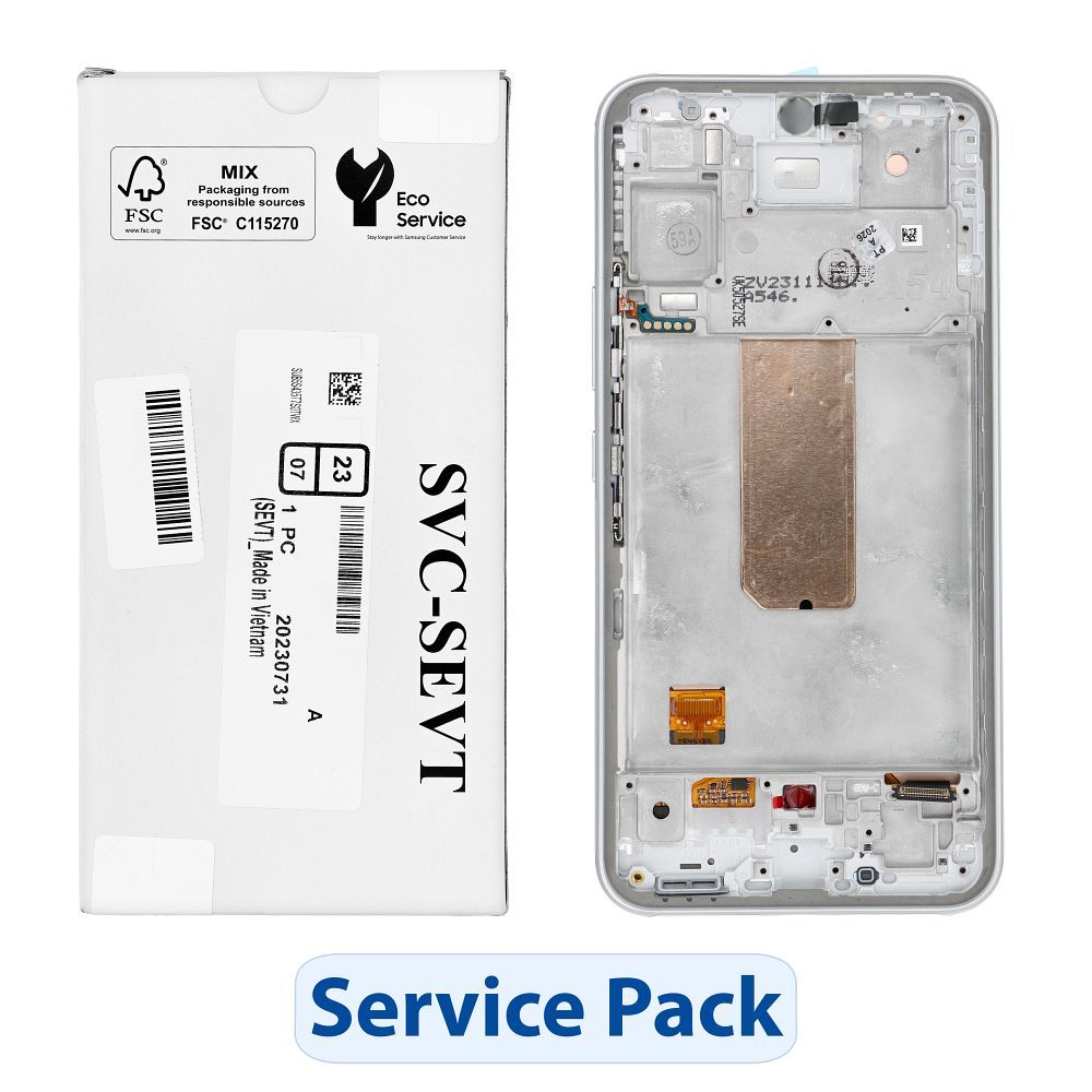 ServicePack LCD ekranas SAMSUNG A54 5G A546B baltas GH82-31231B