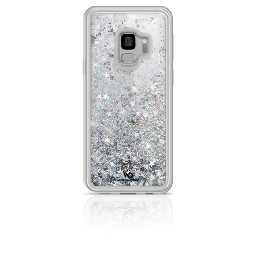 HAMA WHITE DIAMONDS Blizgantis dėklas SAMSUN GALAXY S9 sidabrinės žvaigždės
