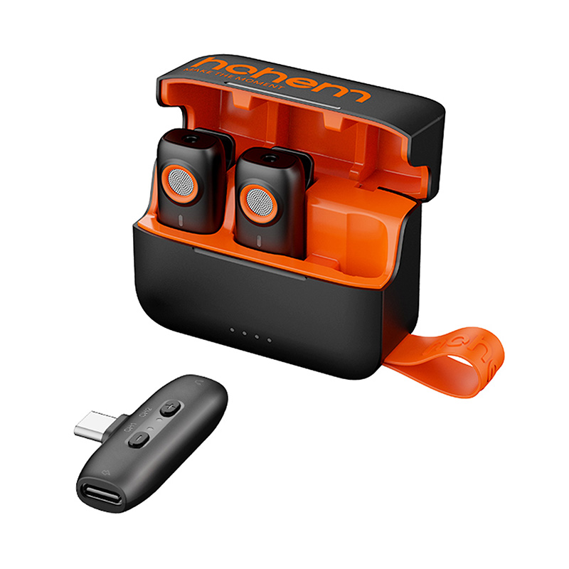 Mikrofonas Hohem (2TX + 1RX + įkrovimo dėklas) Type-C