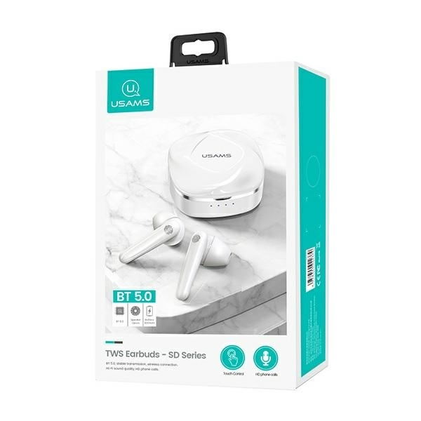 USAMS Ausinės Bluetooth 5.0 TWS SD series belaidės baltas BHUSD01