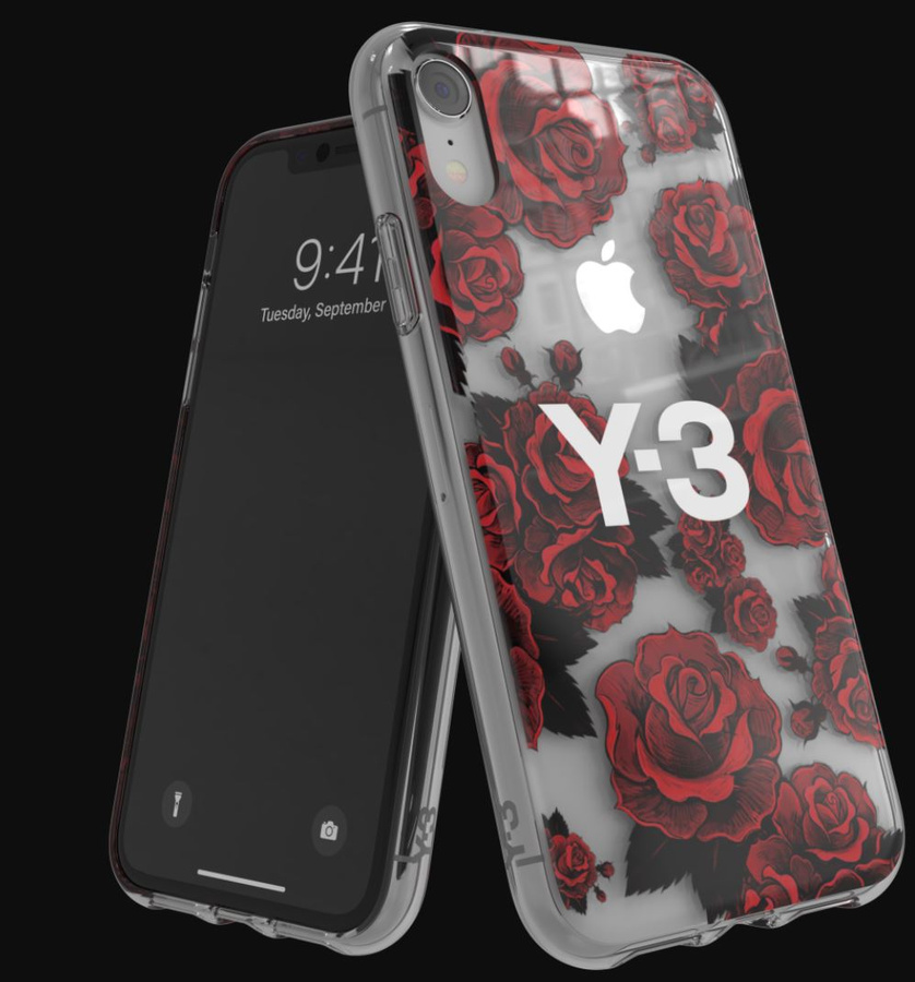 Dėklas ADIDAS Y-3 FLOWER GRAPHIC IPHONE XR skaidrus