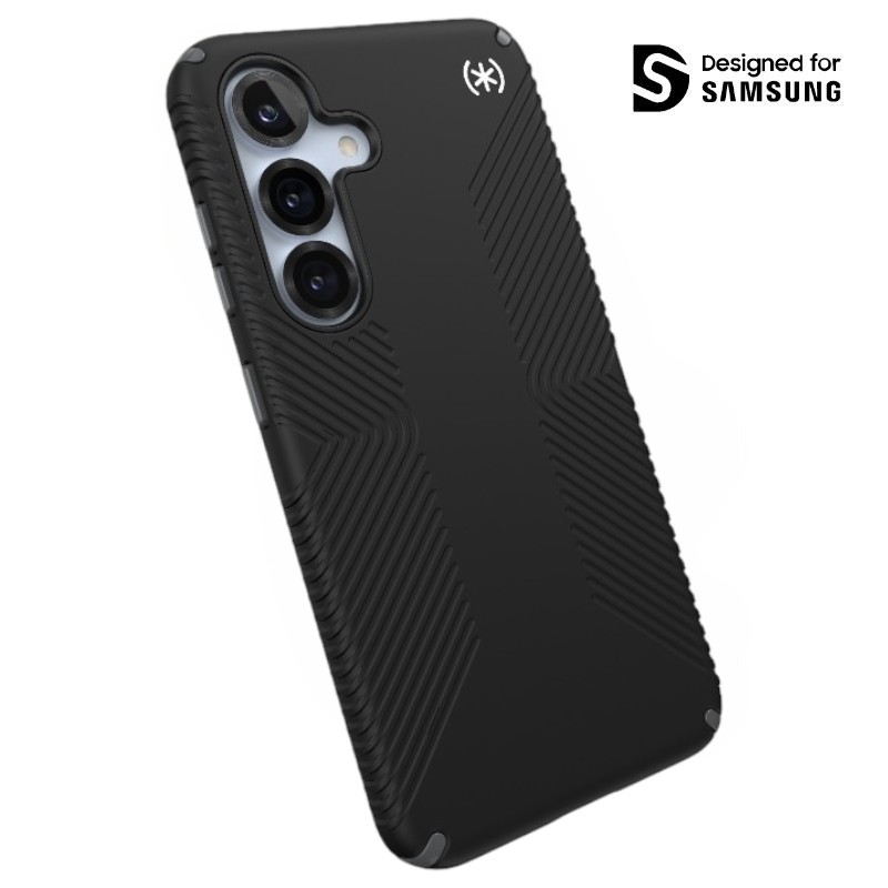 Speck Presidio2 Grip Magnet - Samsung Galaxy S25 / 24 MagSafe dėklas (juodas/Slate pilkas/baltas)