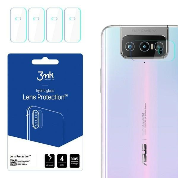 3MK Hibridinis stiklas kameros ASUS ZENFONE 7 PRO Hibridinis stiklas skirtas 4 vnt. kamerai
