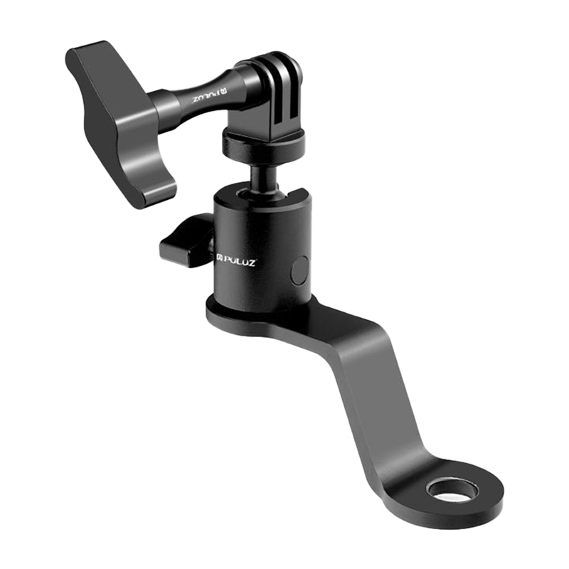 PULUZ aliuminis motociklo veidrodžio kameros laikiklis (juodas)