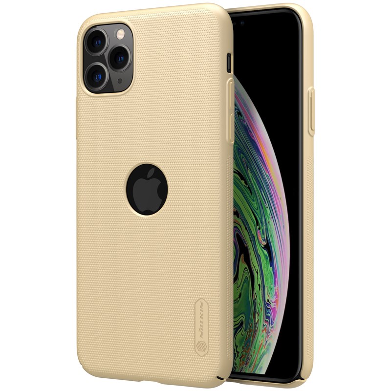 Nillkin Super Frosted Shield - dėklas Apple iPhone 11 Pro Max z wycięciem na logo (Golden)