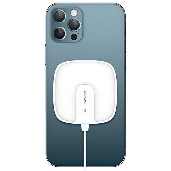 USAMS Belaidis įkroviklis US-CD159 magnetic W1 15W Extra-thin iPhone 12 series baltas CD159DZ02