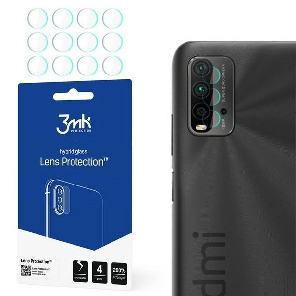 3MK FLEXIBLE GLASS LENS hibridinis stiklas PROTECT XIAOMI REDMI 9T 4 vnt. kamerai