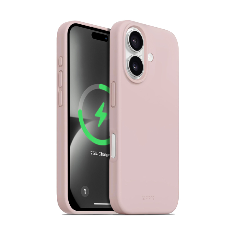 Crong Color Cover Magnetic - iPhone 16 MagSafe dėklas (sand rožinis)