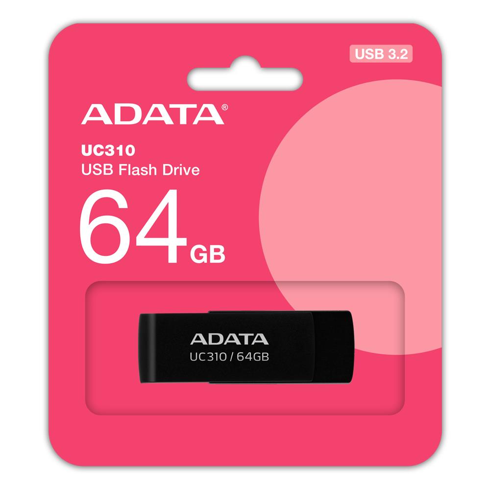 USB atmintinė USB3.2 64GB juoda Adata UC310