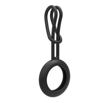 SILICONE ELASTIC dėklas KEY RING PENDANT APPLE AIRTAG LOCATOR juodas