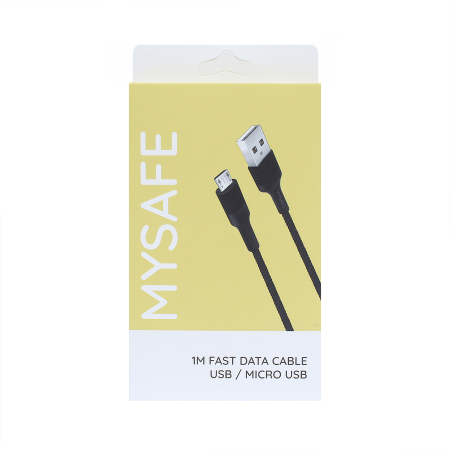 MYSAFE Laidas CL1M MICRO USB 1M juodas