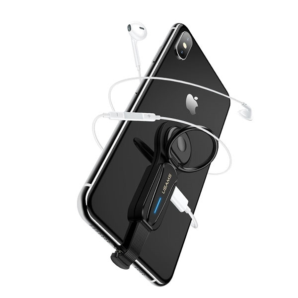 USAMS Adapteris AU08 2W1 2X LIGTNING LED + RING Laikiklis juodas