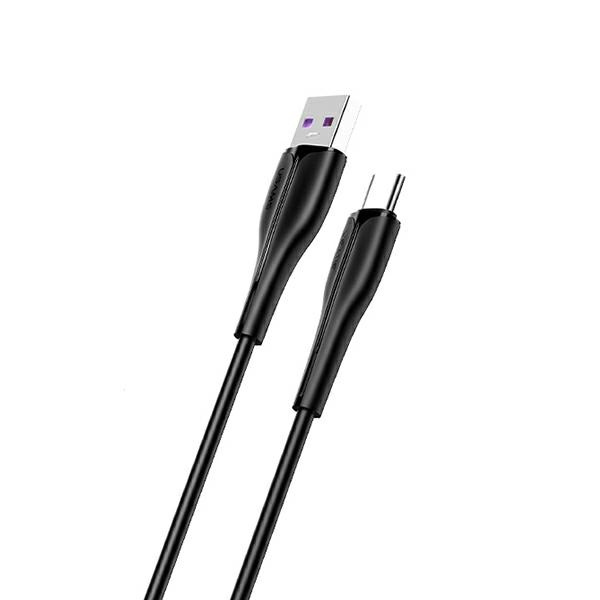 USAMS Laidas U38 USB-C 5A greitas įkrovimas skirtas OPPO / HUAWEI 1M juodas