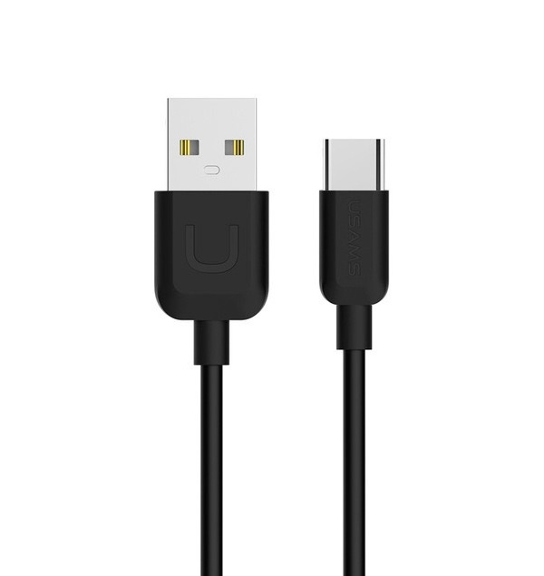 USAMS Laidas U-TURN USB-C 2A 1M juodas
