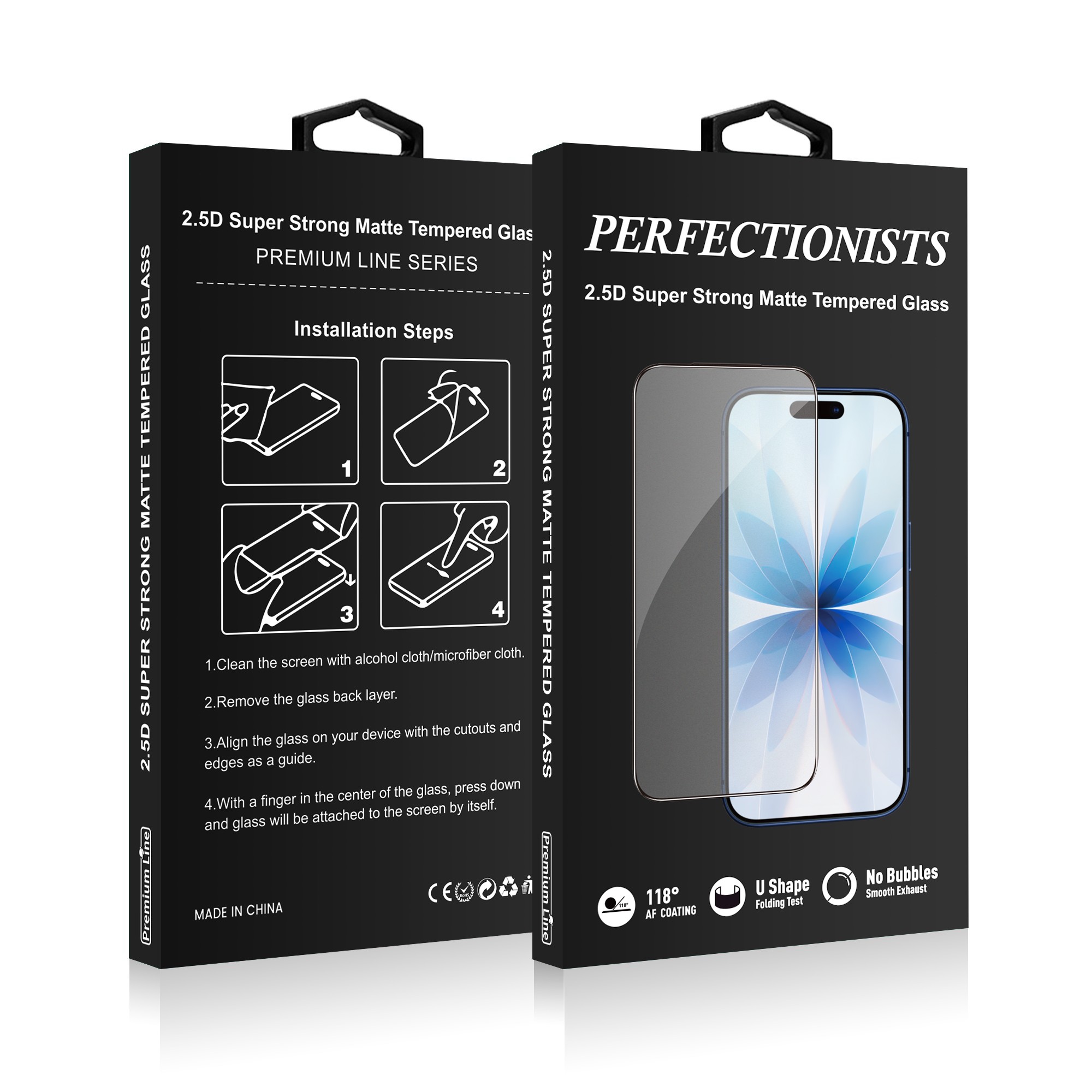 LCD apsauginis stikliukas Perfectionists 2.5D Super Strong Matte Tempered Glass Apple iPhone 14 Pro Max juodas