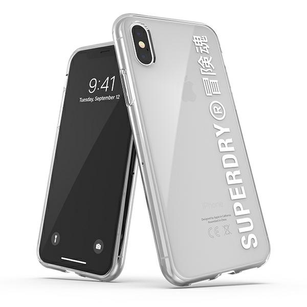 SuperDry Snap iPhone X/Xs Skaidrus dėklas baltas 41576
