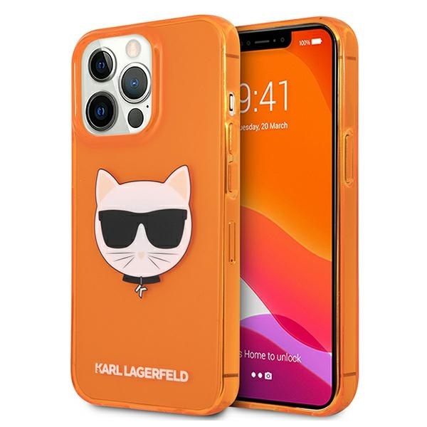KARL LAGERFELD KLHCP13LCHTRO IPHONE 13 PRO / 13 6.1 "oranžinis / oranžinis dėklas GLITTER CHOUPETTE FLUO