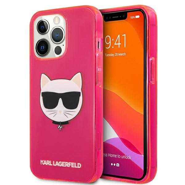 KARL LAGERFELD KLHCP13LCHTRP IPHONE 13 PRO / 13 6.1 "rožinis / rožinis dėklas GLITTER CHOUPETTE FLUO
