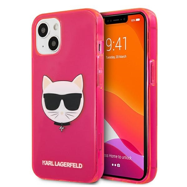 KARL LAGERFELD KLHCP13SCHTRP IPHONE 13 MINI 5.4 "rožinis/rožinis dėklas GLITTER CHAPETTE FLUO
