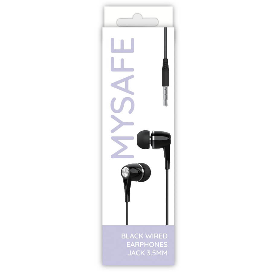 MYSAFE Laidinės ausinės EAR35 JACK 3.5MM juodas
