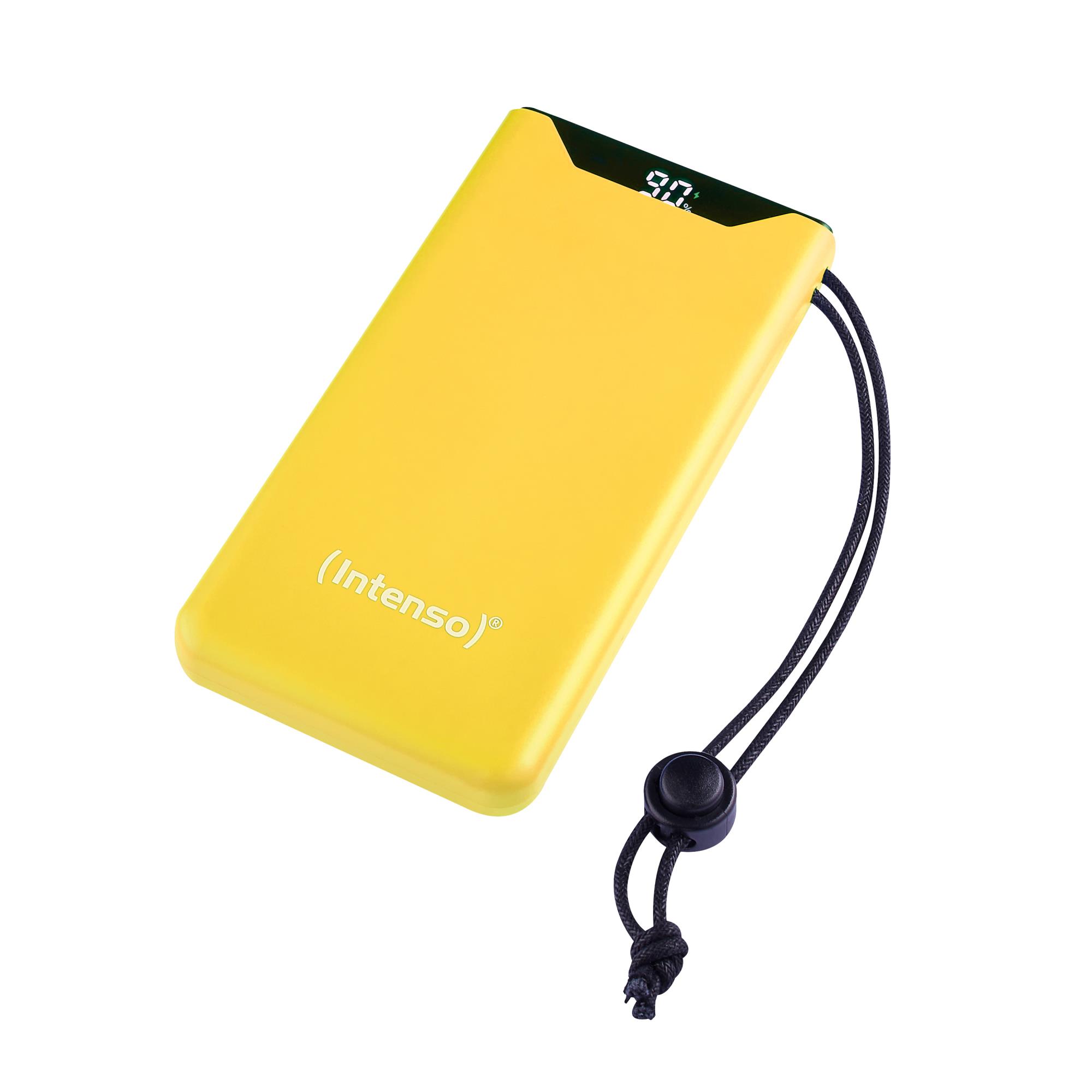 Išorinė baterija USB 10000mAh QC3.0 geltona Intenso F10000