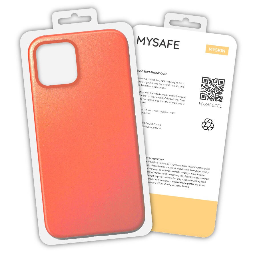 MYSAFE Dėklas SKIN IPHONE 13 oranžinis BOX