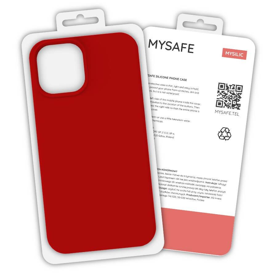 MYSAFE silikoninis Dėklas IPHONE 12 PRO MAX raudonas BOX