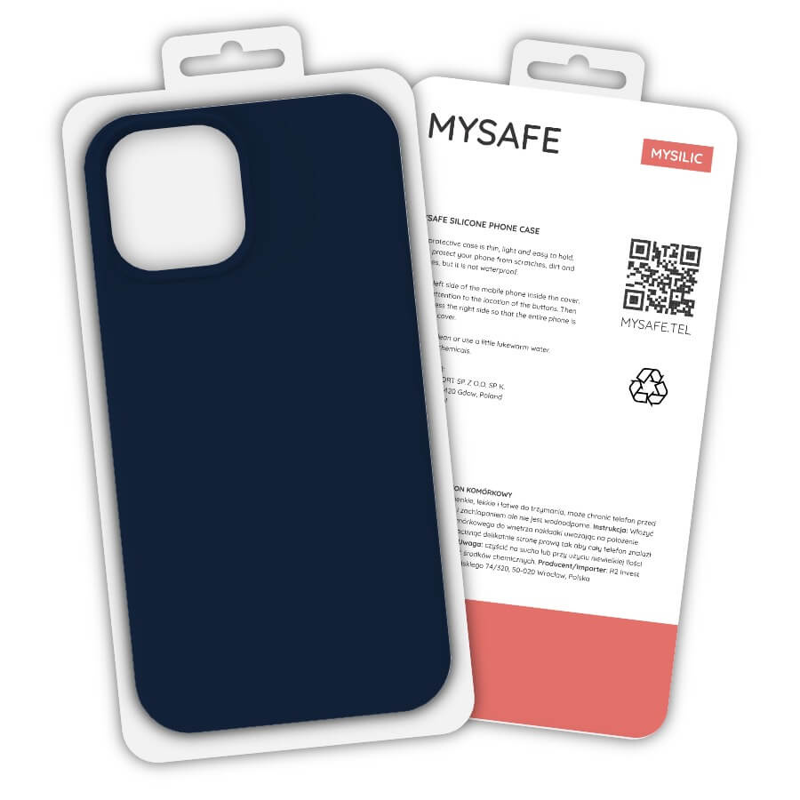 MYSAFE silikoninis Dėklas IPHONE 13 PRO MAX tamsiai mėlynas BOX