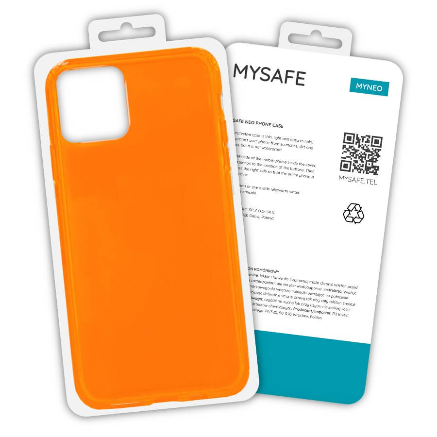 MYSAFE Dėklas NEO IPHONE 13 MINI oranžinis BOX