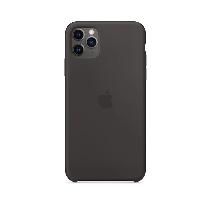 APPLE silikoninis dėklas MX002ZM/A IPHONE 11 PRO MAX juodas atvira pakuotė