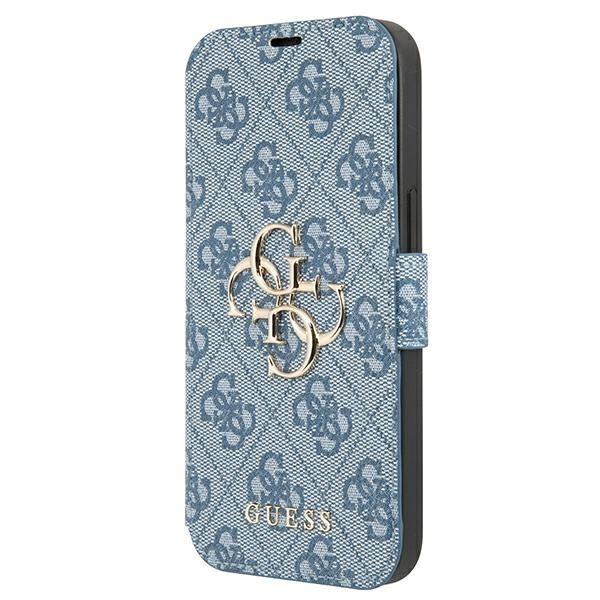 Guess GUBKP13L4GMGBL iPhone 13 Pro / 13 6,1" mėlynas/mėlynas knygutės tipo dėklas 4G Big Metal Logo