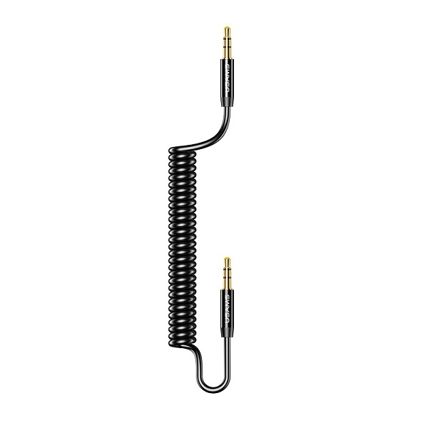 USAMS Adapteris SPRING AUDIO JACK 3,5MM -3,5MM 1,2M juodas SJ256YP01 (US-SJ256)