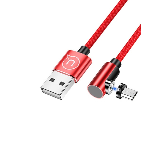 USAMS Laidas kampinis magnetinis U54 1M MICROUSB raudonas SJ446USB02 (US-SJ446)