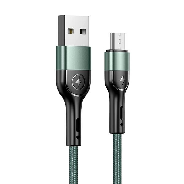 USAMS Laidas pintas U55 2A micro USB žalias 1m SJ450USB02 (US-SJ450)