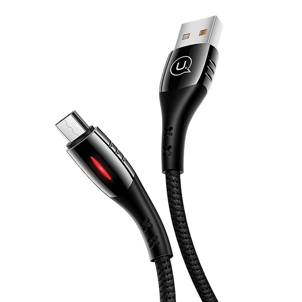 USAMS Laidas pintas U-TONE MICROUSB 1.2M POWER-OFF 2A FAST CHARGING juodas SJ346USB01 (US-SJ346)