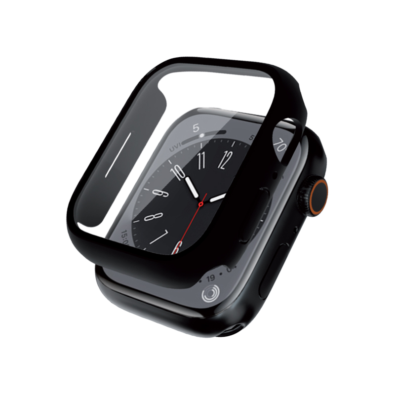 Crong Hybrid Watch dėklas - dėklas with Glass Apple Watch 44mm (juodas)