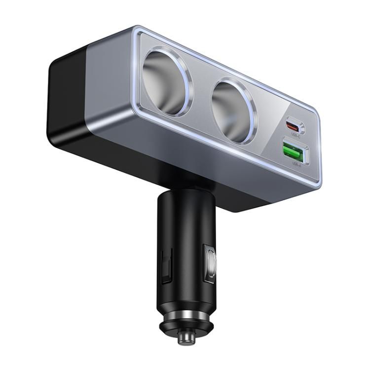 Car charger Hoco 1xUSB A + 1xUSB C+2x cigarette lighter ports PD QC3.0 max 240W/24V Z65B black