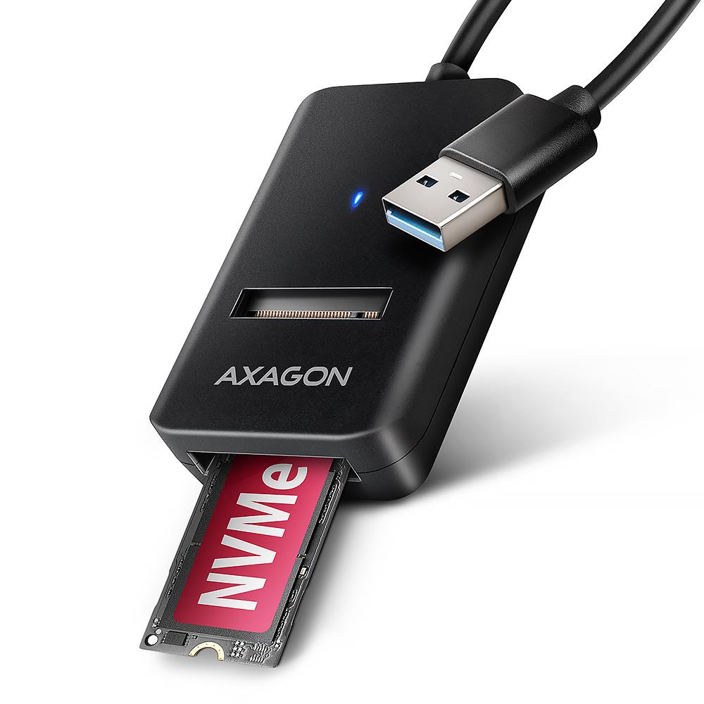 SSD disko USB3.2 M.2 10Gbps adapteris 0.1m ADM2-AM Axagon