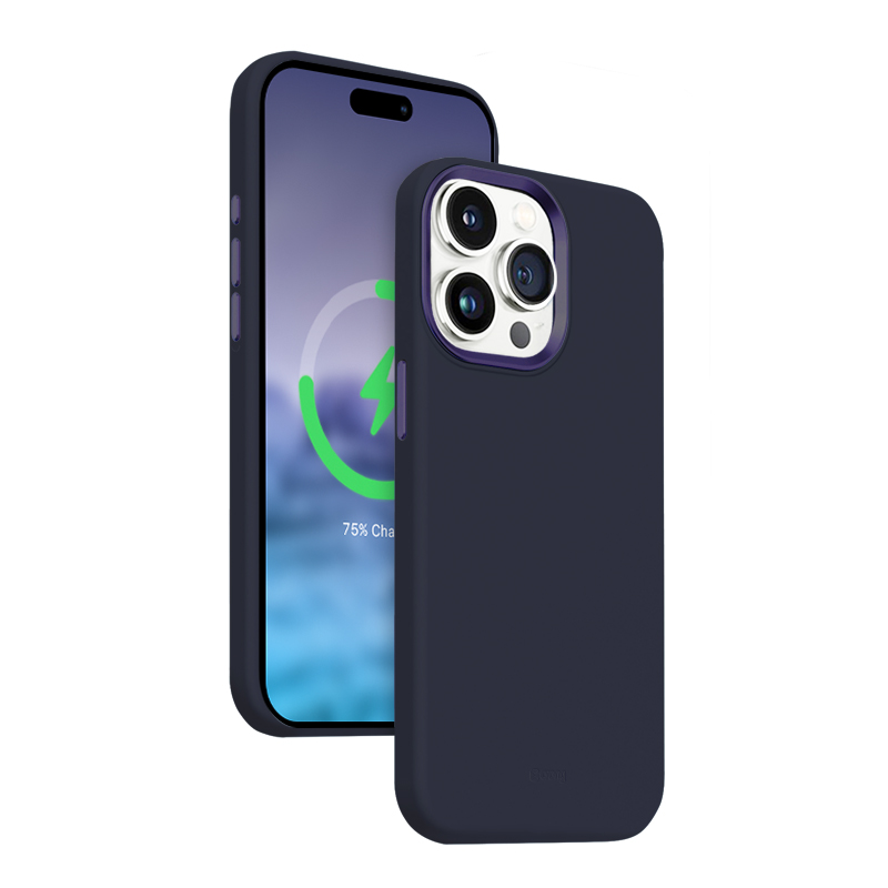 Crong Color Cover LUX Magnetic - iPhone 15 Pro MagSafe dėklas (Navy mėlynas)