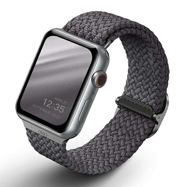 Uniq Aspen pintas dirželis skirtas Apple Watch 1/2/3/4/5/6/7/8/SE/SE2 40/38/41mm - pilkas