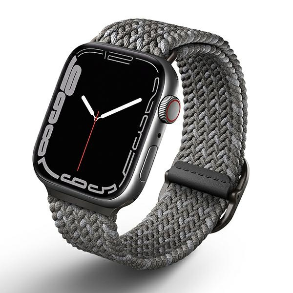 Uniq Aspen pintas dirželis skirtas Apple Watch 1/2/3/4/5/6/7/8/SE/SE2 44/42/45mm - pilkas