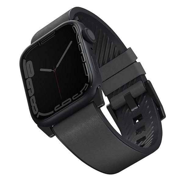 Uniq Straden odinis Hybrid dirželis skirtas Apple Watch 1/2/3/4/5/6/7/8/SE/SE2/Ultra 42/44/45/49mm - pilkas