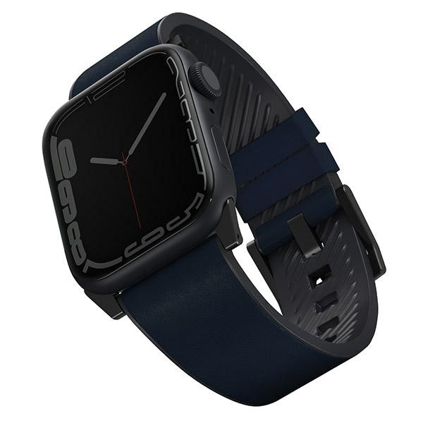 Uniq Straden odinis Hybrid dirželis skirtas Apple Watch 1/2/3/4/5/6/7/8/SE/SE2/Ultra 42/44/45/49mm - mėlynas