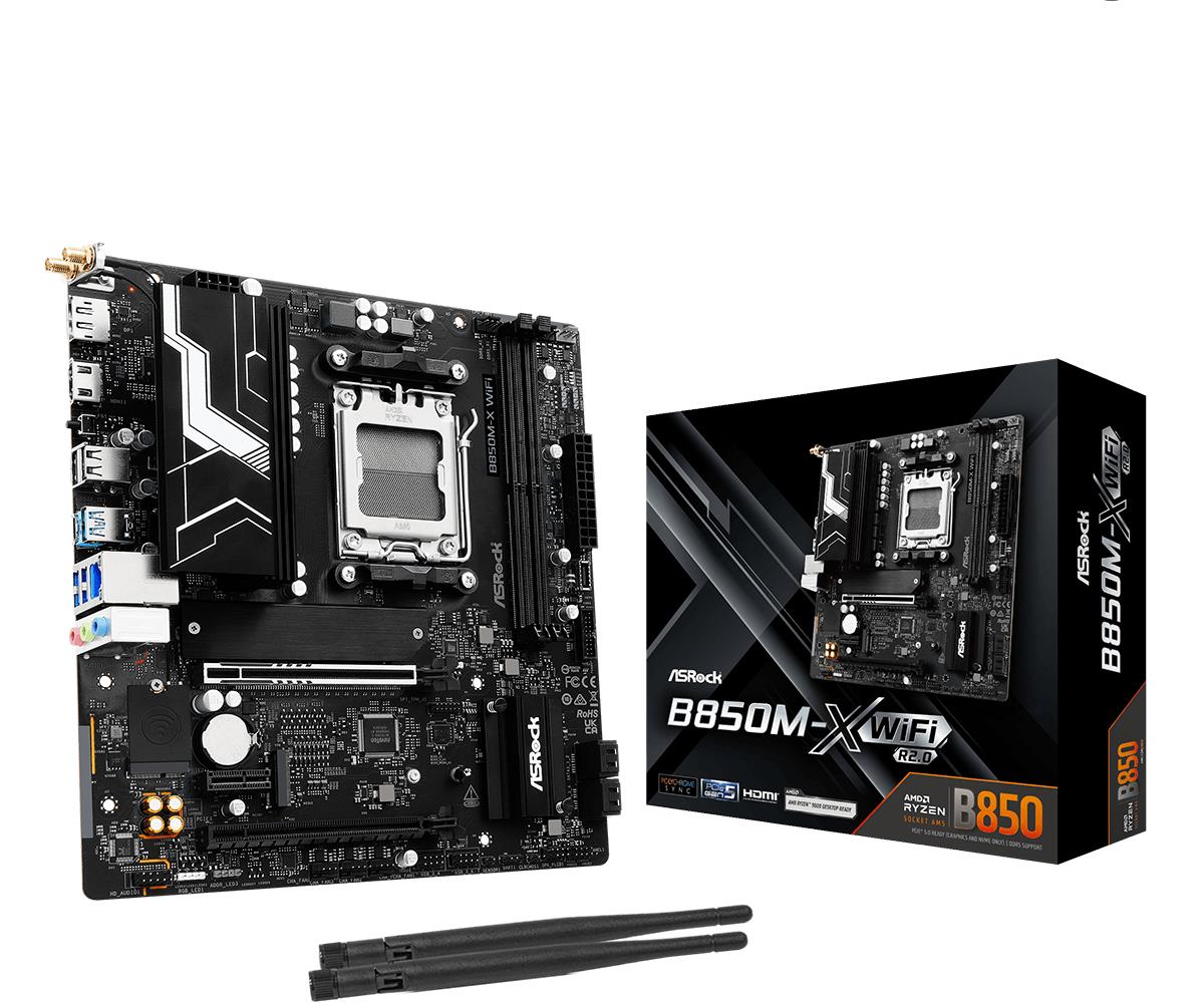 Pagrindinė plokštė ASROCK AMD B850 SAM5 Micro-ATX DDR5 2 lizdai