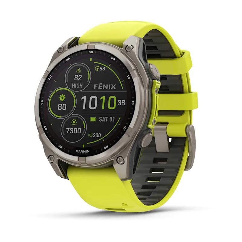 Išmanusis laikrodis Garmin Fenix 8 Sapphire Solar geltonas